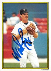Wade Boggs autographed baseball card 1989 Topps #5 All Star Collectors Edition