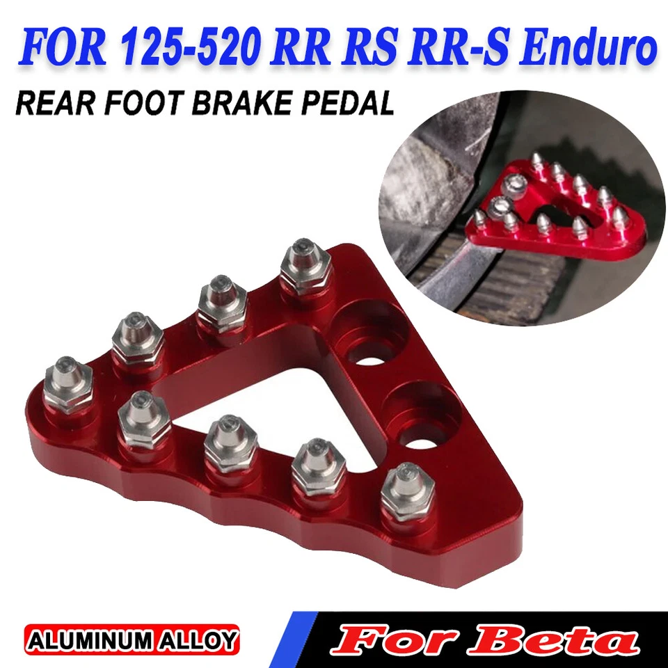 For Beta 125 - 520 RR RS RR-S Enduro Red Rear Foot Brake Pedal Step Tip Plate Foto 1 de 2