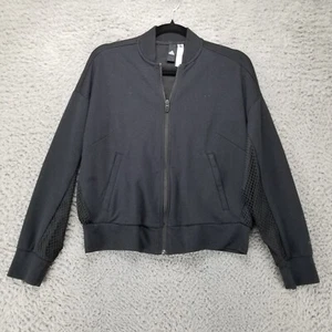 Adidas Jacket Womens Small Id Mesh Black Long Sleeve Full Zip Athleisure - Picture 1 of 15