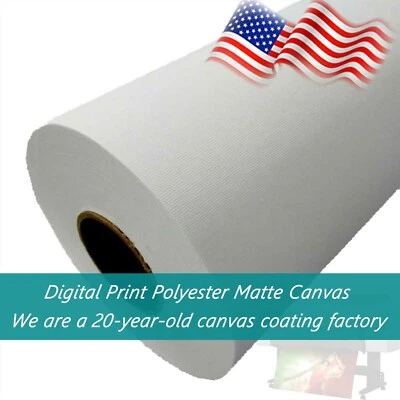 36"x40ft.roll，Polyester Inkjet Art Canvas for Wide Format Water-based Printer - Image 1 of 4