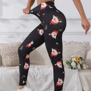 Santa Claus Printing Sports Pants Yoga Women's Leggings Booty Lifting Gym S-XXL - Picture 1 of 7