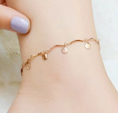 Pulsera tobillera colgante pequeña de acero inoxidable de titanio para mujer 7-10" Foto 1 de 4