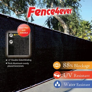 Black 6'x50' Fence Windscreen Privacy Screen Shade Cover Fabric Mesh Garden - Picture 1 of 6