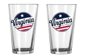 Virginia Red White & HOO - 16oz Pint Glass, Official Licensed Cavaliers, 2-Pack - Picture 1 of 1