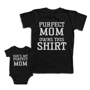 Mom and Baby Matching Outfits She Is My Perfect Mom Owns This Shirt Knit Cotton - Picture 1 of 9