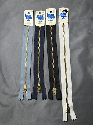 4~Vintage Jean Zip Zipper Metal Teeth and Pull YKK - Image 1 of 4