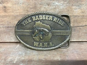 VINTAGE Wisconsin Arabian Horse Association The Badger Ride Belt Buckle 1977 - Picture 1 of 3
