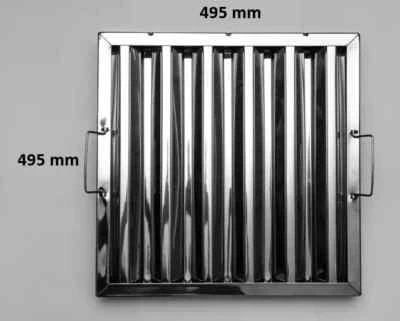 495x495mm Canopy Grease Baffle Filter Stainless Steel Kitchen Extraction Hood
