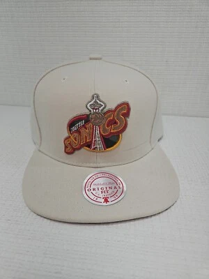 Mitchell & Ness NBA Seattle Supersonics Snapback Hat Camo Under Visor Cream OSFA - Image 1 of 4