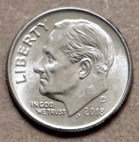 2018 D Roosevelt Dime BU Cover
