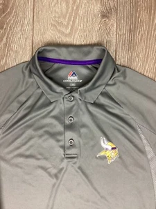 Majestic Cool Base Polo Gris Vikingos Fútbol Polo Hombre Fútbol Cuello - Imagen 1 de 6