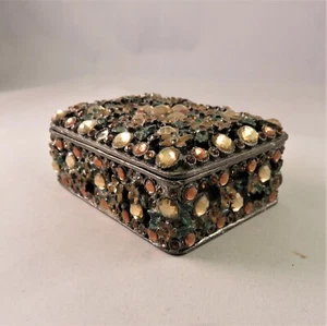 CRYSTAL ENCRUSTED TRINKET BOX - Picture 1 of 8
