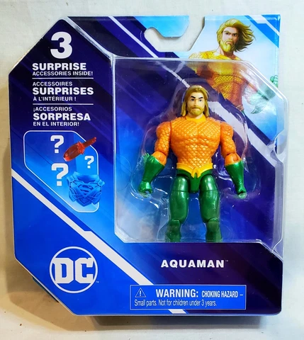 2021|DC Comics|Spin Master 4" Figure Lot|Aquaman|Long Hair Beard|Justice League Cover