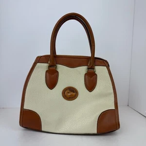 Borsa Dooney Bourke bianca vintage anni 90 pelle manici corti rigida dottore bag - Foto 1 di 13