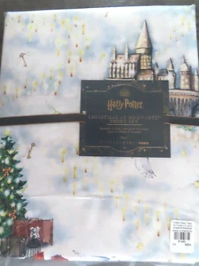 POTTERY BARN TEEN Harry Potter Hogwarts Christmas Percale Sheet Set~QUEEN-NWT - Picture 1 of 4