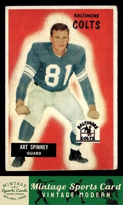 1955 Bowman - Art Spinney - #107 Baltimore Colts - Image 1 of 2