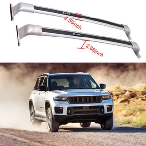 Silver Cross Bar Fits for Jeep New Grand Cherokee 2022+ Aluminum Cargo Rack 2PCS - Picture 1 of 6