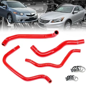 HPS Red Silicone Radiator+Heater Coolant Hose Kit For 09-14 TSX/Accord 2.4L - Picture 1 of 1