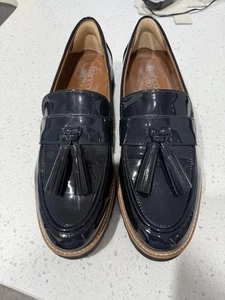 Franco Sarto Navy Blue Patent Loafers- Size 9 - Picture 1 of 6