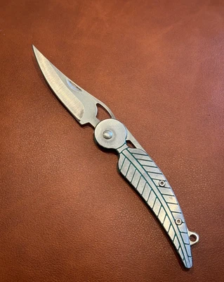 Pocket Knife Feather Keychain Very sharp  ~ Great Christmas gift~ - Image 1 of 4