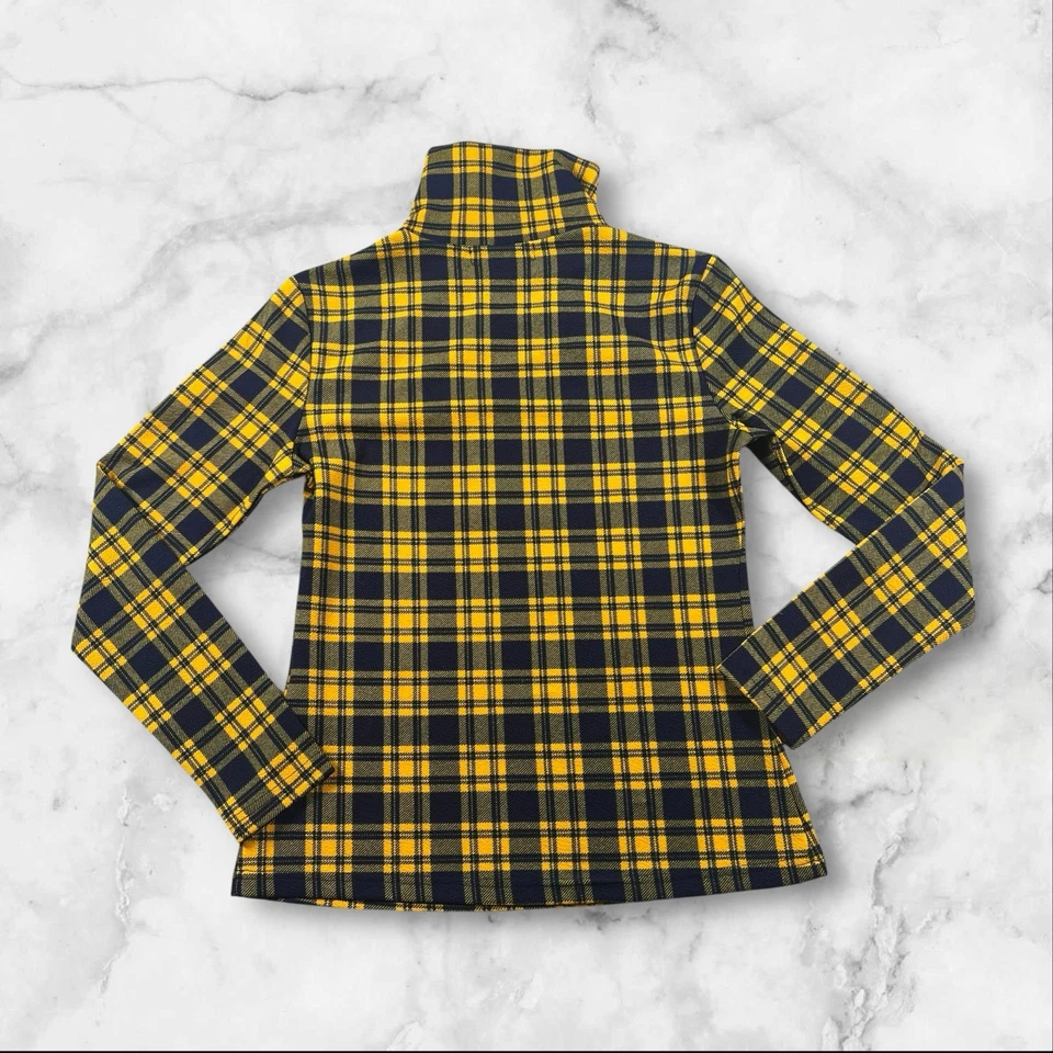 Camisa Allegra K Para Mujer Cuadros Manga Larga Cuello Alto Elastizada Ajustada Tartán Cuadros S Foto 1 de 4