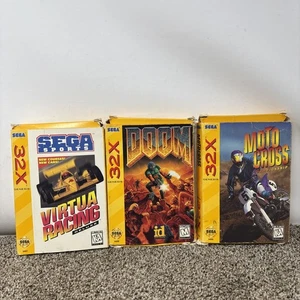 Sega 32x Game Lot CIB Tested Doom Virtua Racing Moto Cross - Picture 1 of 9