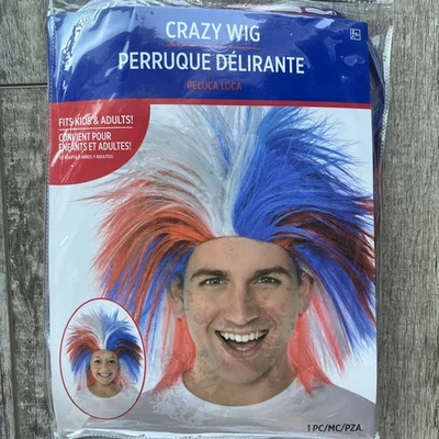 Patriotic Crazy Wig - Red/White/Blue - Costume Accessory - Fits Kids And Adults - Image 1 of 2