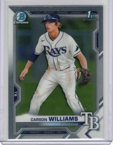 Carson Williams 2021 Bowman Chrome Draft 1st Rays BDC-180 - Picture 1 of 2