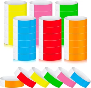 Epakh Paper Wristbands Neon Wrist Bands Waterproof Handbands for Events Lightwei - Picture 1 of 12