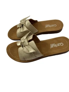 Corkys Damen Metallic Gold Pantoletten Sandalen bequem und leicht Größe 8 - Bild 1 von 8