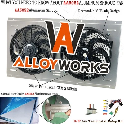 Aluminum Radiator Shroud Fan For CHEVY GMC C/K C1500 C2500 C3500 7.4L 1988-2000 Foto 1 de 4