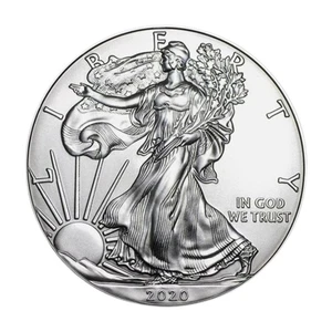 Moneta da 1 dollaro 2020 1 oz argento fine American Eagle FDC - Foto 1 di 12