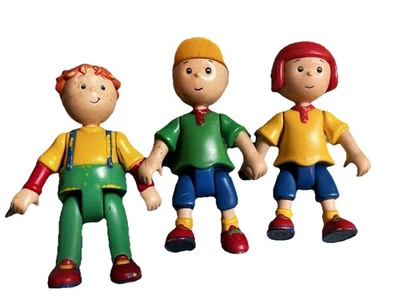 Caillou and Friends VTG Lot Of 3 Poseable Action Figures 2002 figurine toy 3.5” - Image 1 of 4