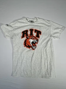 Unisex M Gildan Rochester Institute Of Technology T-Shirt Grau Kurzarm RIT - Bild 1 von 5