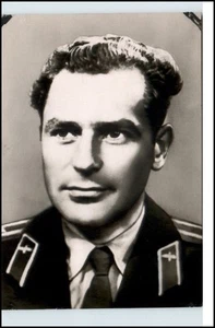 Major German Stepanowitsch Titow Kosmonaut Raumschiff Wostok 1961 Echtfoto-AK - Picture 1 of 1