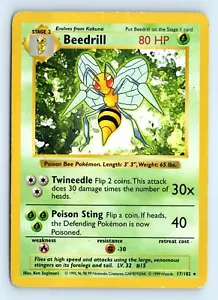 Schwer gespieltes Pokemon Beedrill #017/102 Basisset (schattenlos) TCG - Bild 1 von 2