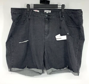 Vigoss Denim Shorts Womens Plus Size 24W Gray Marley Mid Rise Fray Cuffed NWT - Picture 1 of 9