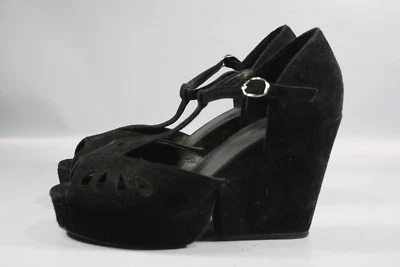 Cuñas de gamuza negras Jeffrey Campbell talla 9 1/2 Foto 1 de 4