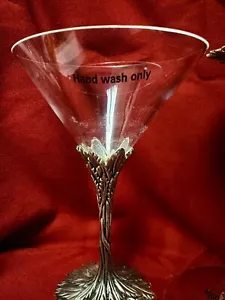 1 graue Gans Wodka Martini Cocktailgläser Zinnstamm mit Rebenblättern - Bild 1 von 11