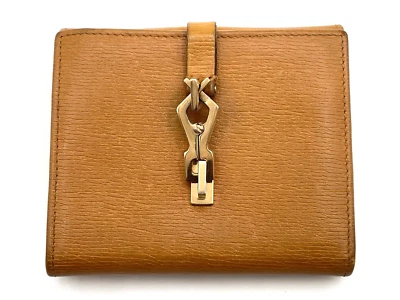 GUCCI Jackie Cartera Doble Pliegue Cuero Camel Marrón Dorado Auténtico _0087 Foto 1 de 4