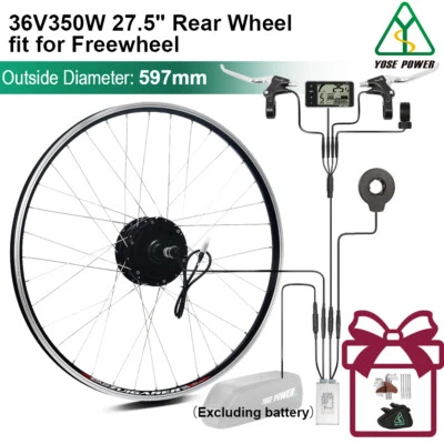 36V 27.5" Hub Motor Rear Freewheel Motor Bicycle E-Bike Hub Conversion Kit - Image 1 of 4