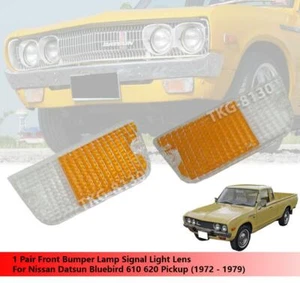 Front Bumper Lamp Signal Light Lens Fits Nissan Datsun 610 620 1972 - 1979 - Picture 1 of 6