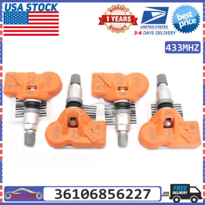 4x TPMS TIRE PRESSURE SENSOR 36106856227 NEW For BMW X3 X5 Z4 MINI Cooper 433MHz - Image 1 of 4