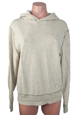 Sudadera con capucha ligera de manga larga beige liso Lucky Brand para mujer pequeña Foto 1 de 4
