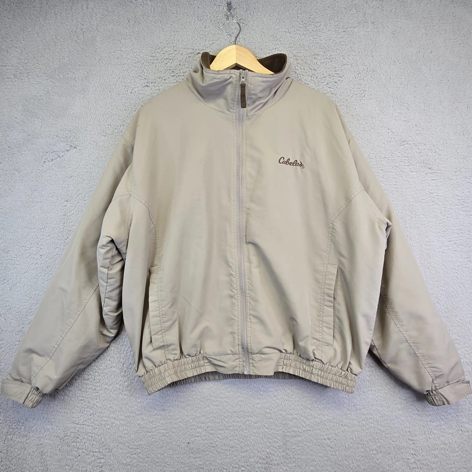 Chaqueta Cabelas Para Hombres XL Marrón Forrada de Vellón Bombardero Cálido Invierno Abrigo Ropa de Trabajo Suelta Foto 1 de 4