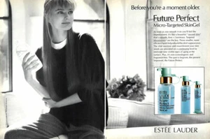 1990 Estee Paulina Porizkova beauty future perfect makeup 2-page MAGAZINE AD - Picture 1 of 1