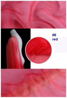 1yard X 1.4meter Mulberry Silk Scarf Textile Crinkled Silk Chiffon Crepe Fabrics - Image 1 of 4