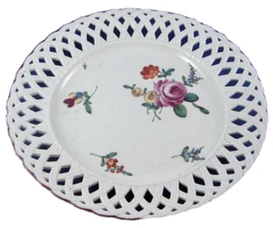 Antique 18thC Ludwigsburg Floral Reticulated Plate Porcelain Porzellan Teller - Picture 1 of 8