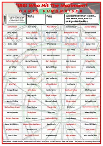 A4 100 Square Darts Spieler ""180"" Fundraising Rubbelkarte für Clubs oder wohltätige Zwecke - Bild 1 von 6