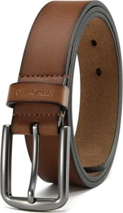 Chaoren Men Belt for Jeans 1 3/8", Mens Belts Leather, Mens Belts Casual - Brown - Picture 1 of 5